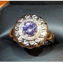 $150-$250 .74Ctw Tanzanite & Diamond Ring Sterling Silver December Birthstone $1Nr